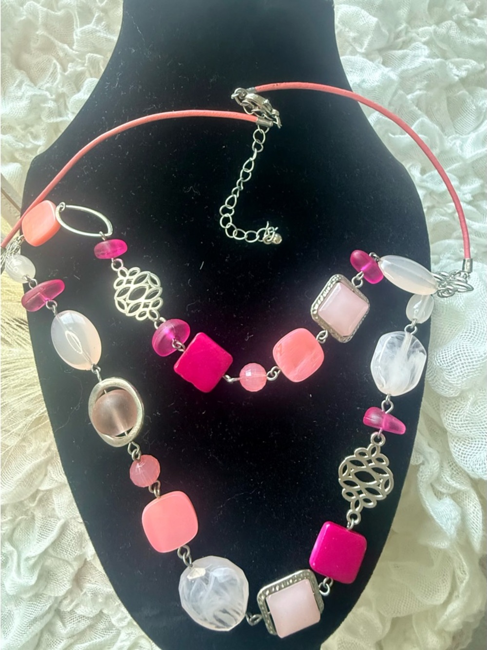 Pink Multi-Stone Necklace - Picture 2 of 3